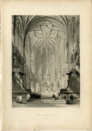 Antique Print-LIEGE-LUIK-CHURCH OF ST. JAMES-BELGIUM-Deeble-Allom-Roscoe-1840