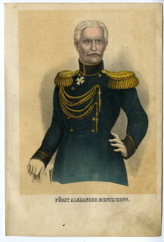 Rare-Antique Print-PRINCE ALEXANDER MENSHIKOV-RUSSIAN GENERAL-Goehring-1855