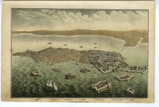 Rare-Antique Print-KRONSTADT-KOTLIN ISLAND-MILITARY BASE-RUSSIA-Goehring-1855