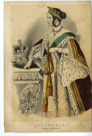 Rare-Antique Print-QUEEN VICTORIA-GREAT BRITAIN-PORTRAIT-Goehring-1855