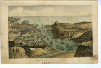 Rare-Antique Print-SEVASTOPOL-CRIMEA-RUSSIA-BLACK SEA-SHIPS-Goehring-1855