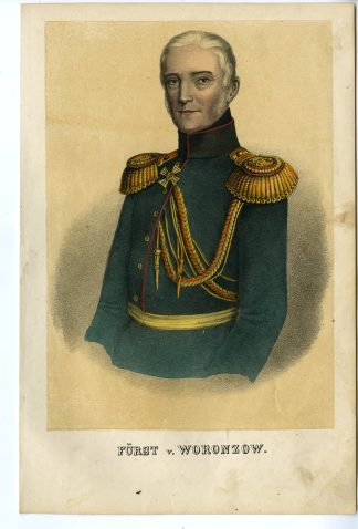 Rare-Antique Print-PRINCE MIKHAILVORONTSOV-RUSSIA-FIELD MARSHAL-Goehring-1855