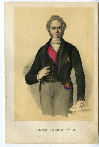 Rare-Antique Print-LORD PALMERSTON-HENRY TEMPLE-PRIME MINISTER-Goehring-1855