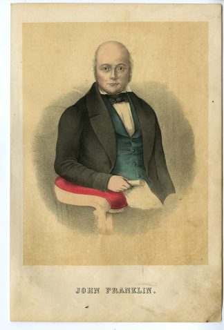 Rare-Antique Print-JOHN FRANKLIN-REAR ADMIRAL-BRITISH NAVY-Goehring-1855