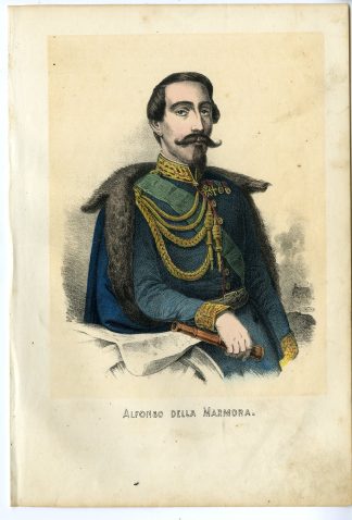 Rare-Antique Print-ALFONSO FERRERO LA MARMORA-GENERAL-ITALY-Goehring-1855