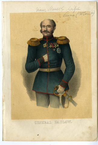 Rare-Antique Print-GENERAL PAULOW-RUSSIAN EMPIRE-MILITARY-Goehring-1855