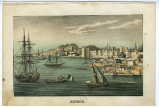 Rare-Antique Print-SINOPE-BLACK SEA-TURKEY-SHIP-Goehring-1855