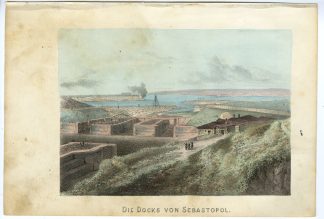 Rare-Antique Print-SEVASTOPOL-CRIMEAN WAAR-RUSSIA-DRY DOCKS-Goehring-1855