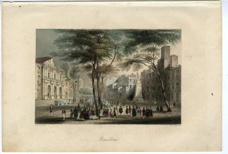 Rare-Antique Print-BARCELONA-SPAIN-VIEW-Payne-Goehring-1855