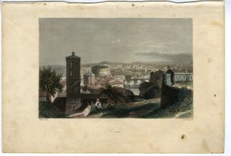 Rare-Antique Print-ROME-ITALY-VIEW-Payne-Goehring-1855