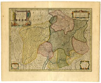Antique Map-SWITZERLAND-CANTON GRAUBUNDEN-DAVOS-ST. MORITZ-Hondius-1633