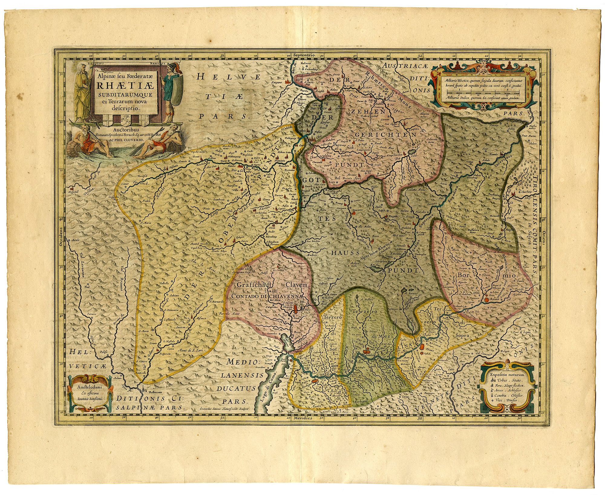 Pictura 15602 416x340 Antique Map-SWITZERLAND-CANTON GRAUBUNDEN-DAVOS-ST. MORITZ-Hondius-1633