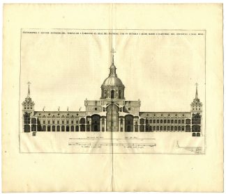 Antique Print-SPAIN-SAN LORENZO-EL ESCORIAL-INTERIOR-DOME-Blaeu-Perret-1663