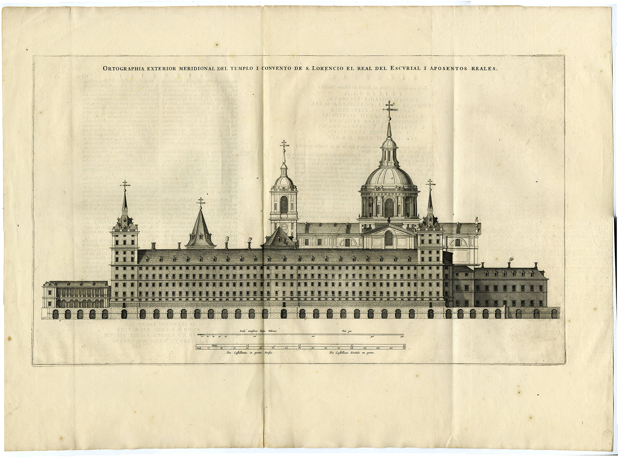 Pictura 15636 416x308 Antique Print-SPAIN-SAN LORENZO-EL ESCORIAL-SOUTHERN FACADE-Blaeu-Perret-1663